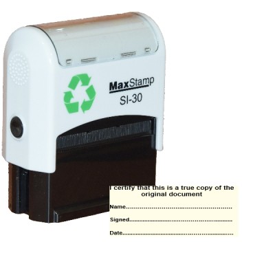 Maxstamp SI-30 Stock Stamp - CERTIFIED TRUE COPY